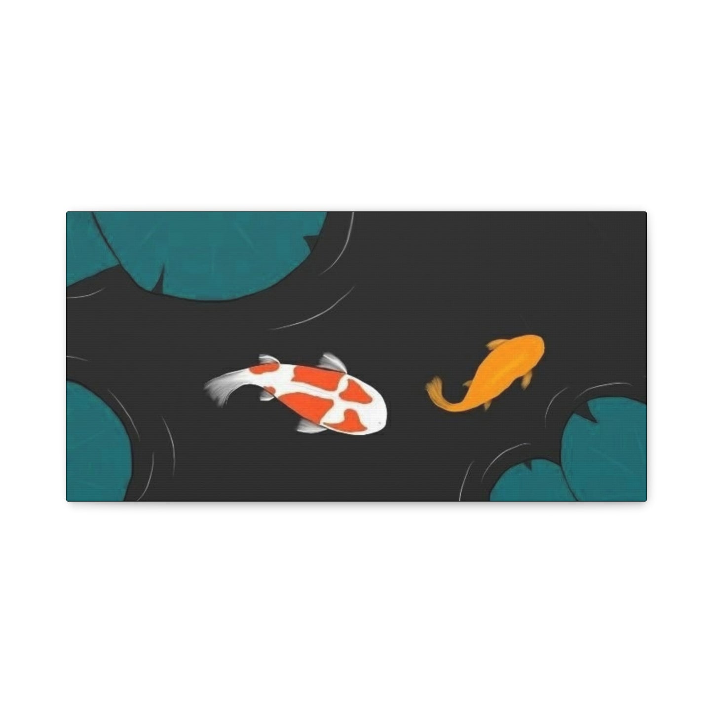 Artistic Koi Fish Canvas Wall Decor - Stretched Matte 1.25"