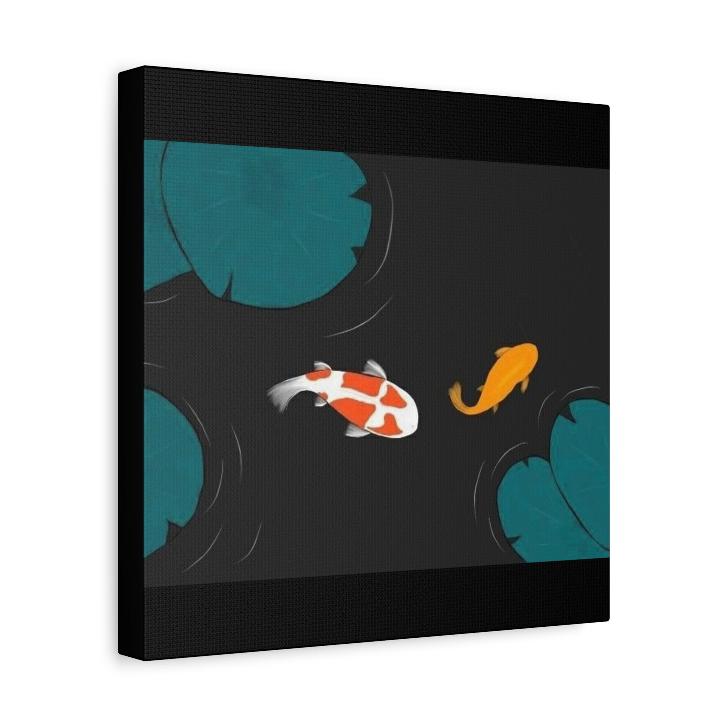 Artistic Koi Fish Canvas Wall Decor - Stretched Matte 1.25"