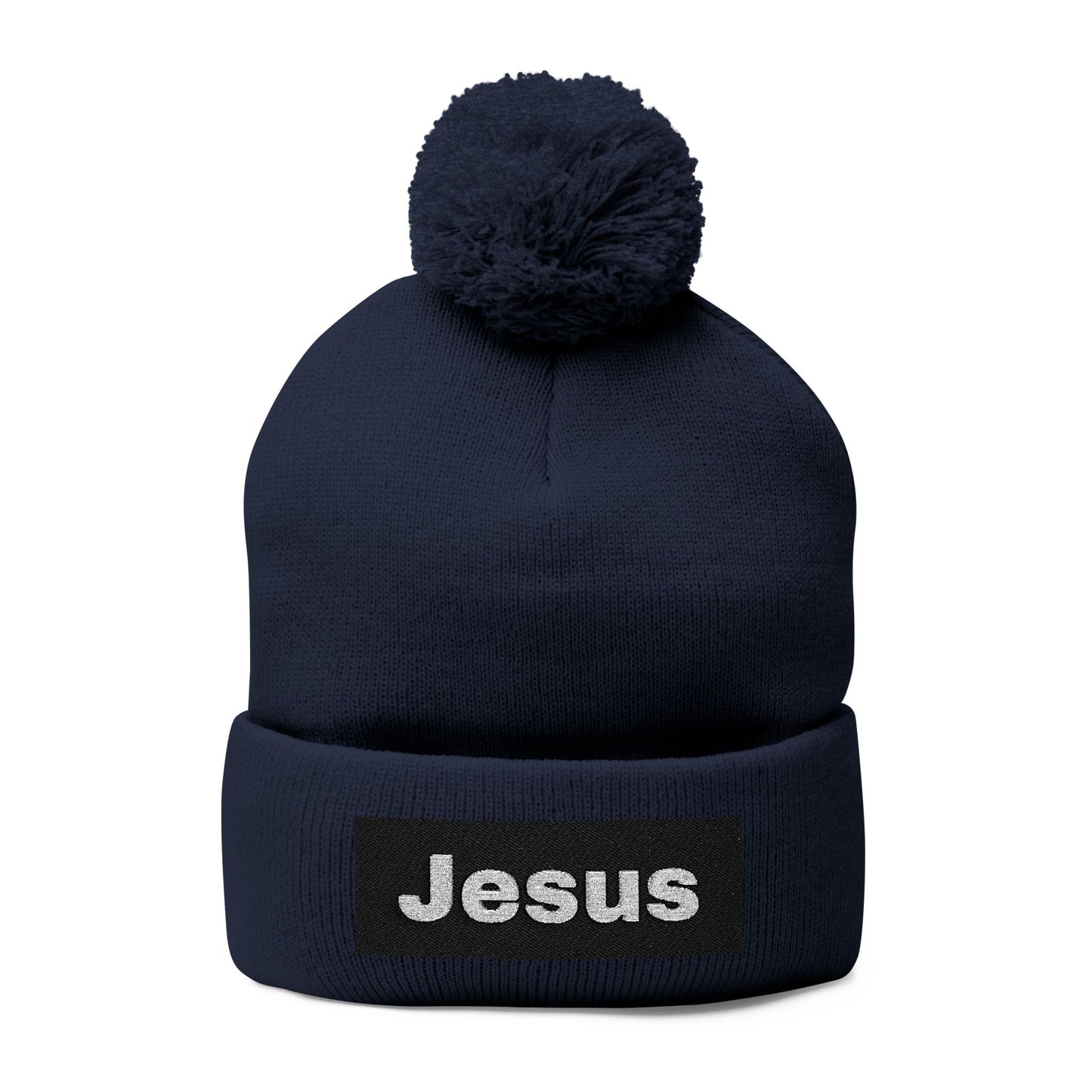 Jesus Pom-Pom Knit Cap - Cozy Winter Beanie for Faith and Style