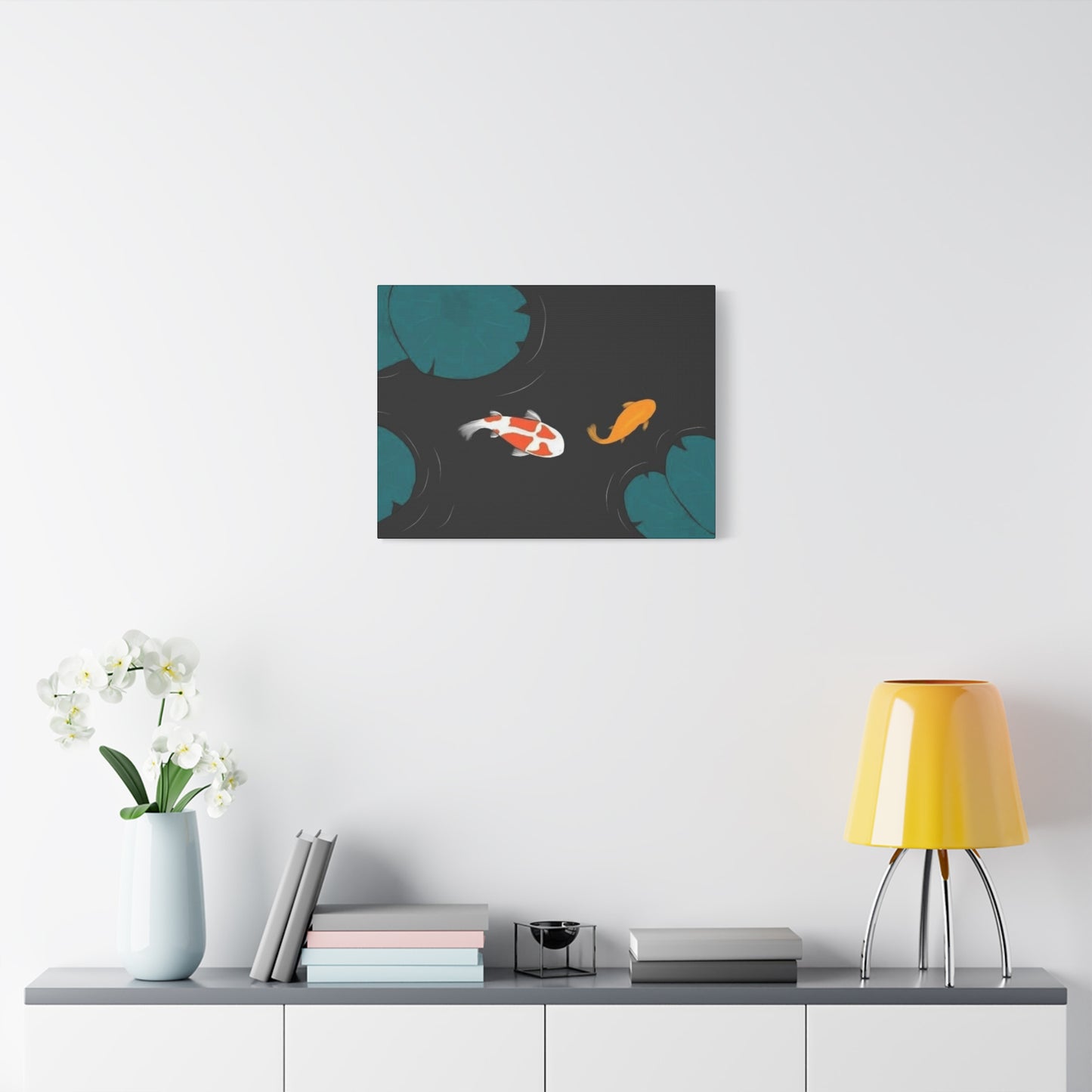 Artistic Koi Fish Canvas Wall Decor - Stretched Matte 1.25"