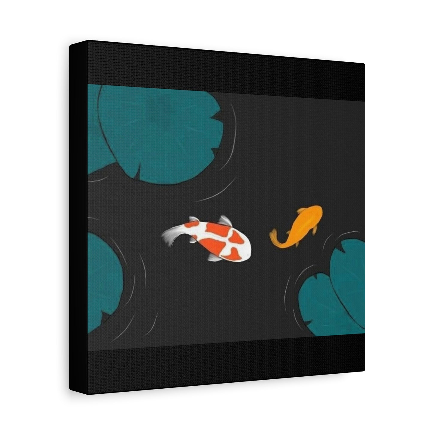 Artistic Koi Fish Canvas Wall Decor - Stretched Matte 1.25"