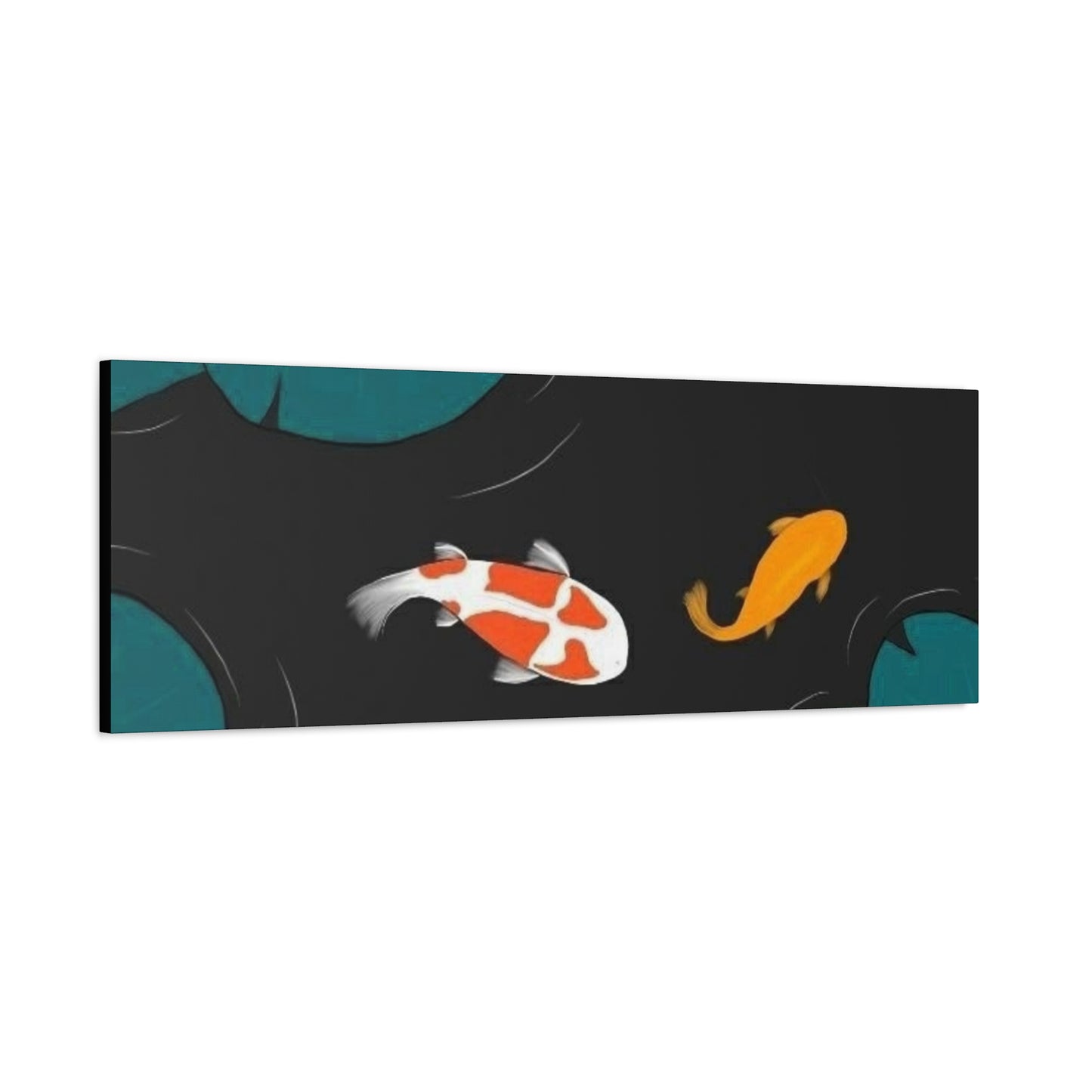 Artistic Koi Fish Canvas Wall Decor - Stretched Matte 1.25"