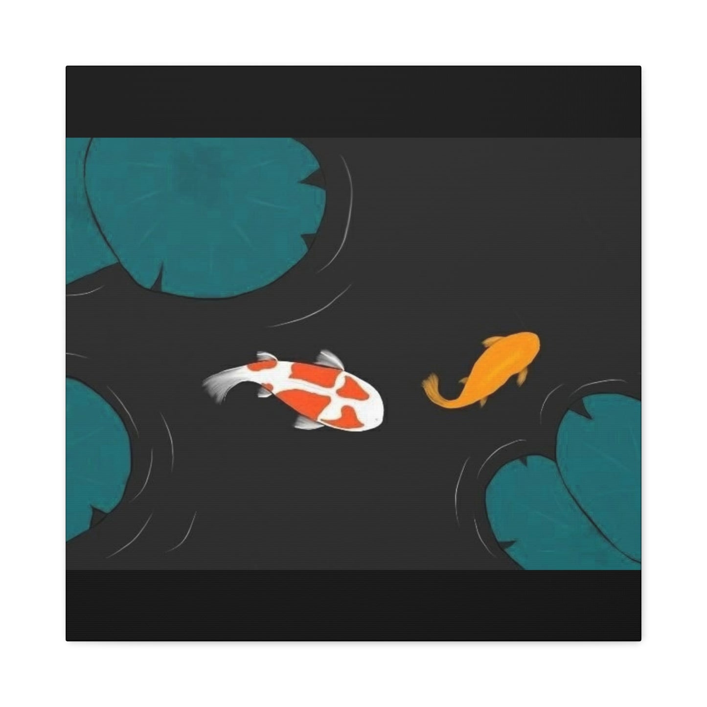 Artistic Koi Fish Canvas Wall Decor - Stretched Matte 1.25"